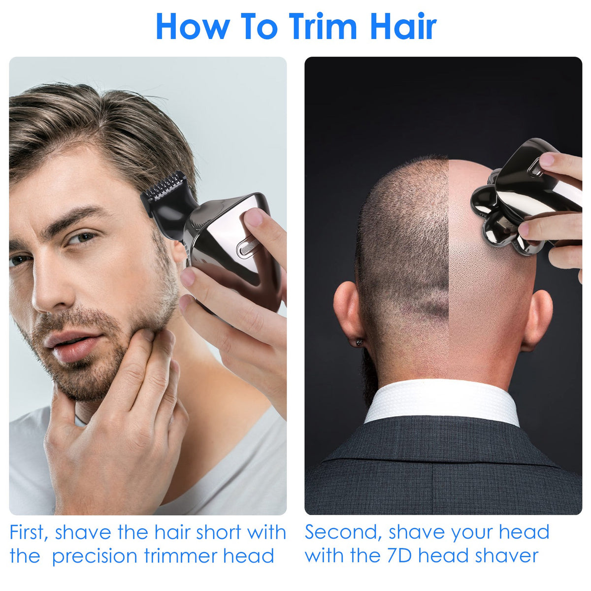 5-in-1 bald head electric shaver and water proof grooming kit